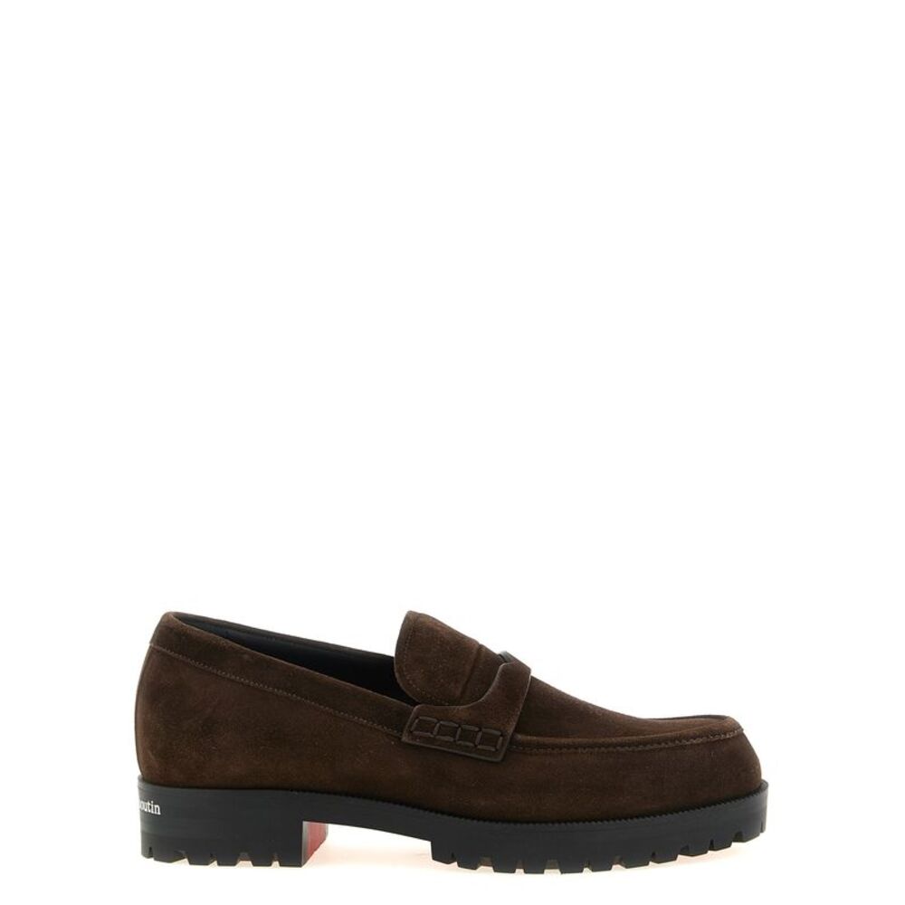 Christian Louboutin Brown Calfskin Slip-On Men's Loafers